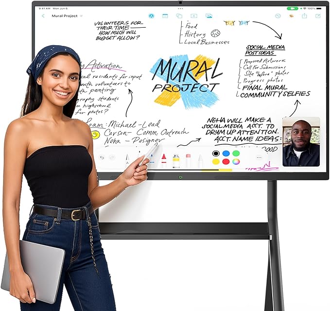 QIXZOCV 85" Smart Board, Interactive Whiteboard, 4K Electronic Board, UHD by QIXZOCV