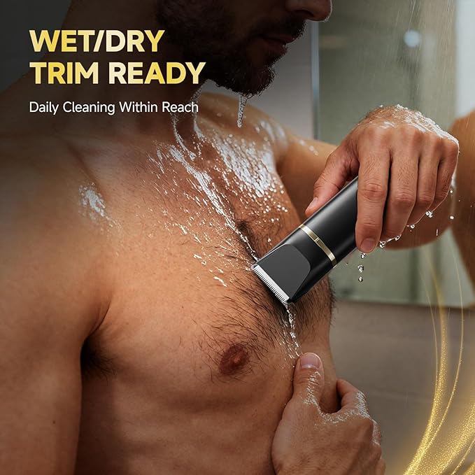 Beard Trimmer for Men, IPX7 Waterproof Body Hair Trimmer Electric Razor Shaver - Image 7