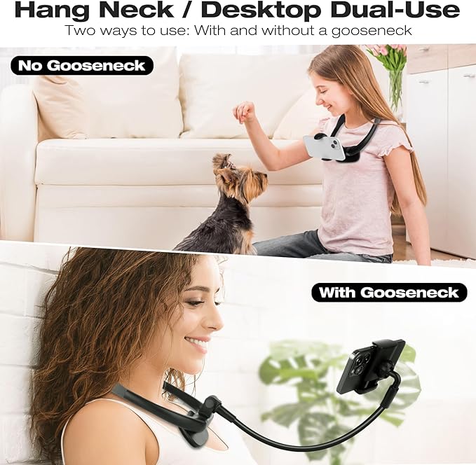 Cell Phone Stand, Neck Cell Phone Holder, Hand Free Flexible Gooseneck Phone - Image 2