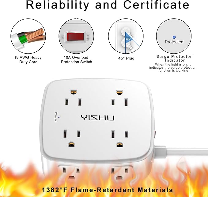 5Ft Surge Protector Power Strip - Image 6