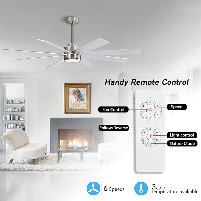 WINGBO 72" Large DC Ceiling Fans - Image 2