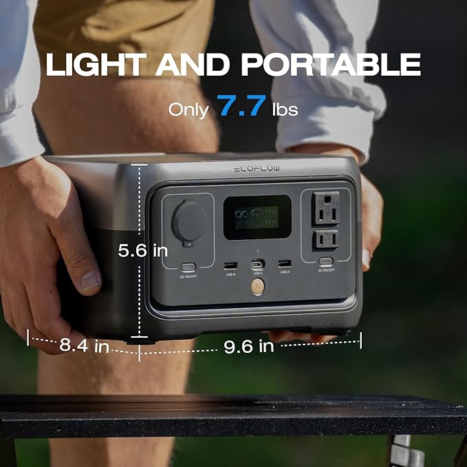EF ECOFLOW Portable Power Station RIVER 2, 256Wh LiFePO4 Battery/ 1 Hour Fast - Image 8