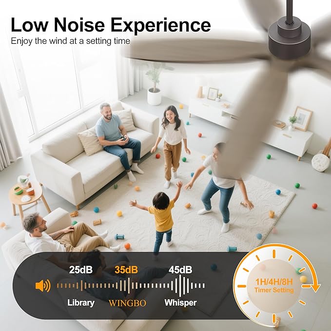 WINGBO 54" Ceiling Fan with Light - Image 7