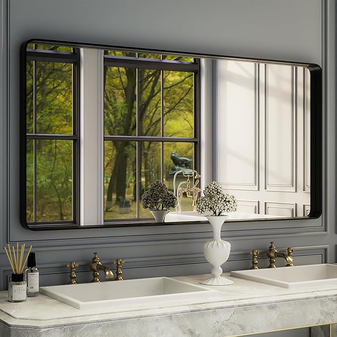 ISKM 60x30 Inch Black Framed Mirrors by ISKM-IStillKeepMovin