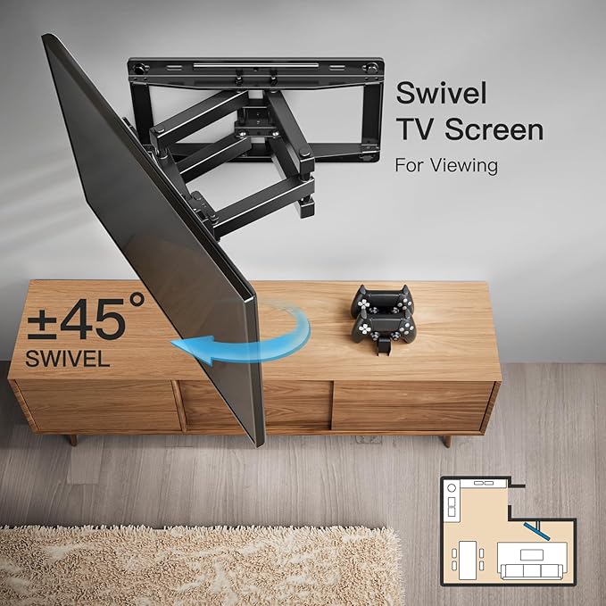 Pipishell TV Wall Mount, Full Motion Wall Mount - Image 4
