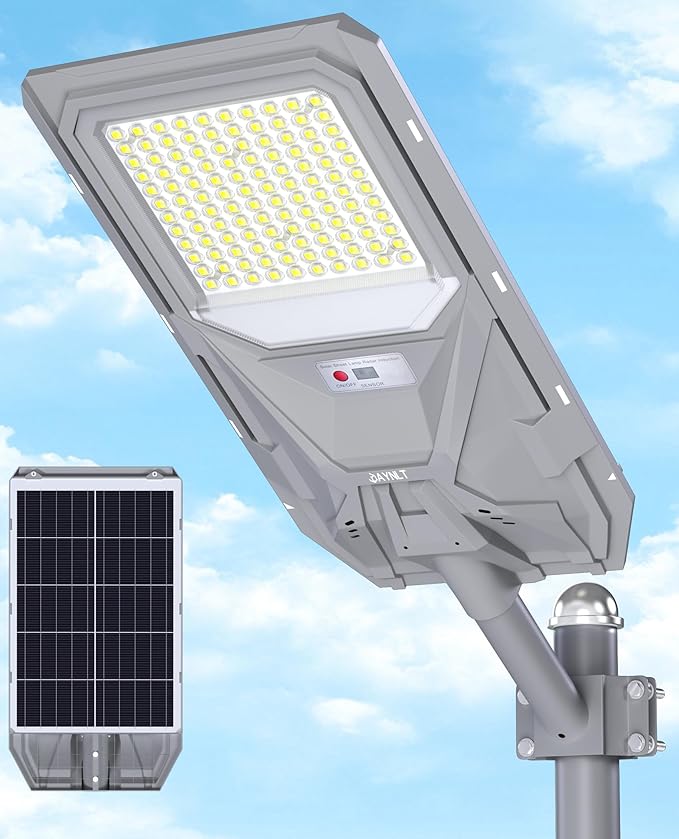 JAYNLT X-8500W Solar Street Lights, 6500K Commercial Parking Lot Light Dusk to by JAYNLT