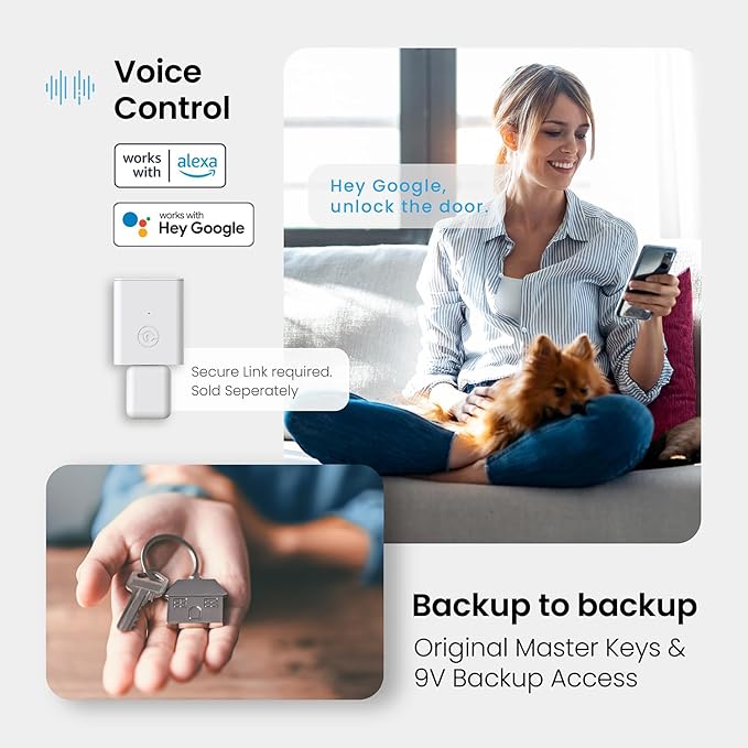 Lockly Secure Plus Smart Lock Bluetooth, 3D Biometric Fingerprint Sensor Front - Image 8