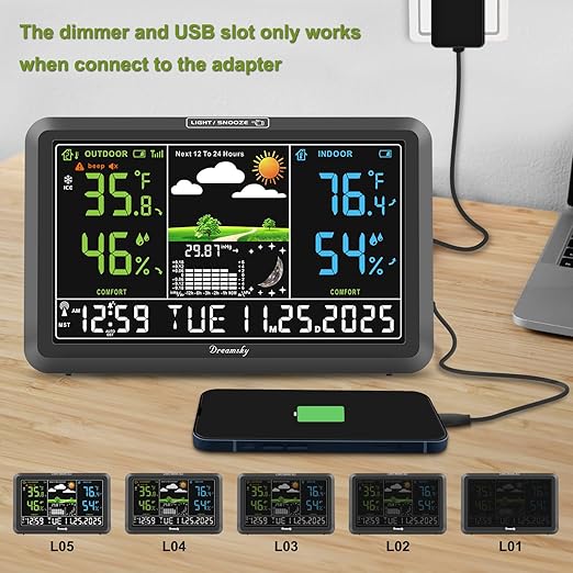DreamSky Weather Station Indoor Outdoor Thermometer Wireless - Image 5