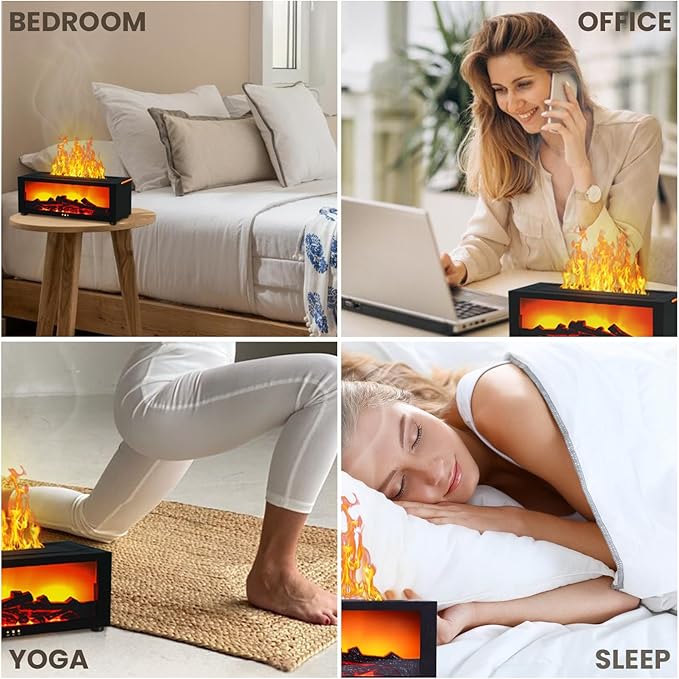 Fireplace Humidifier Diffuser, 7 Colors Flame Diffuser - Image 6
