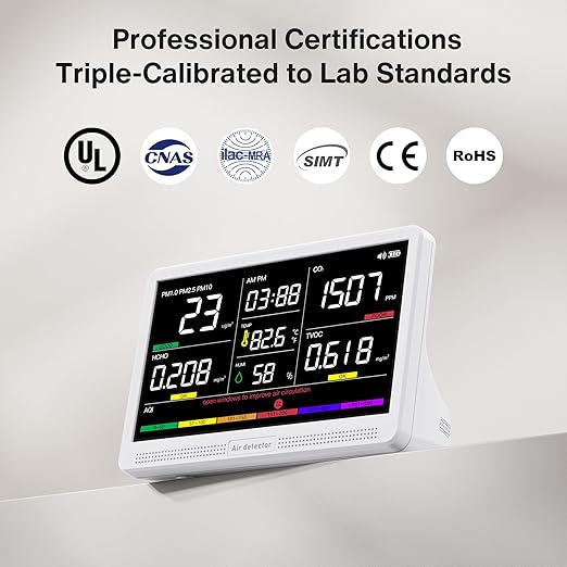 bonoch Upgrade Extended 12-Hour Battery Life 16 in 1 Air Quality Monitor Indoor - Image 6