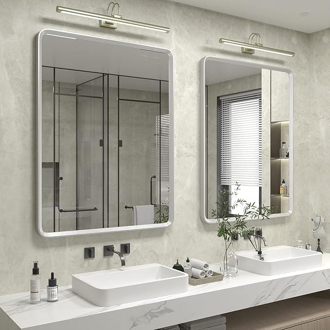 24x36 Inch Silver Framed Mirror, Brushed Nickel, Rounded Rectangle Mirror - Image 7