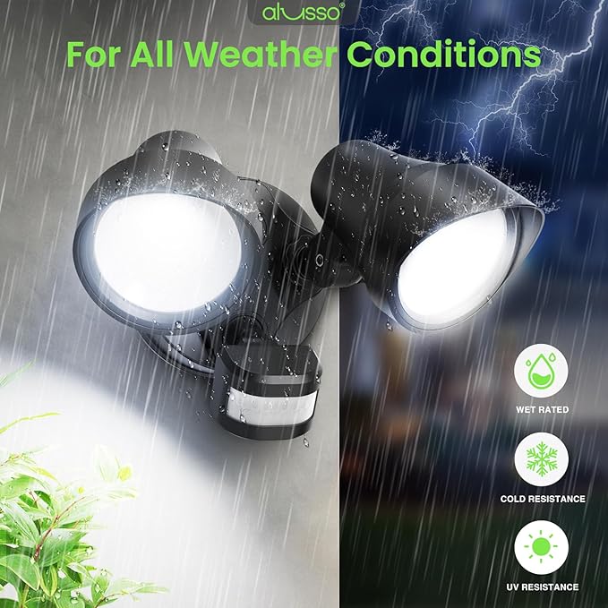 ALUSSO Motion Sensor Outdoor Lights, 30W 3500LM Flood Lights Outdoor, 3 Modes - Image 9