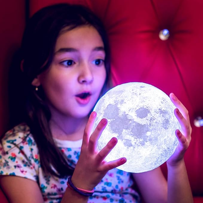 PRUGNA Moon Lamp, 1200mAh Ultra-Long Endurance Night Light, 7.1" 16 Colors LED - Image 5