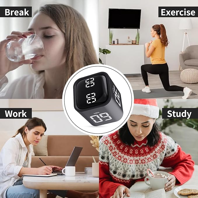Productivity Timer Flip Gravity Sensor Cube Timer Countdown & Countup, Mute & - Image 3