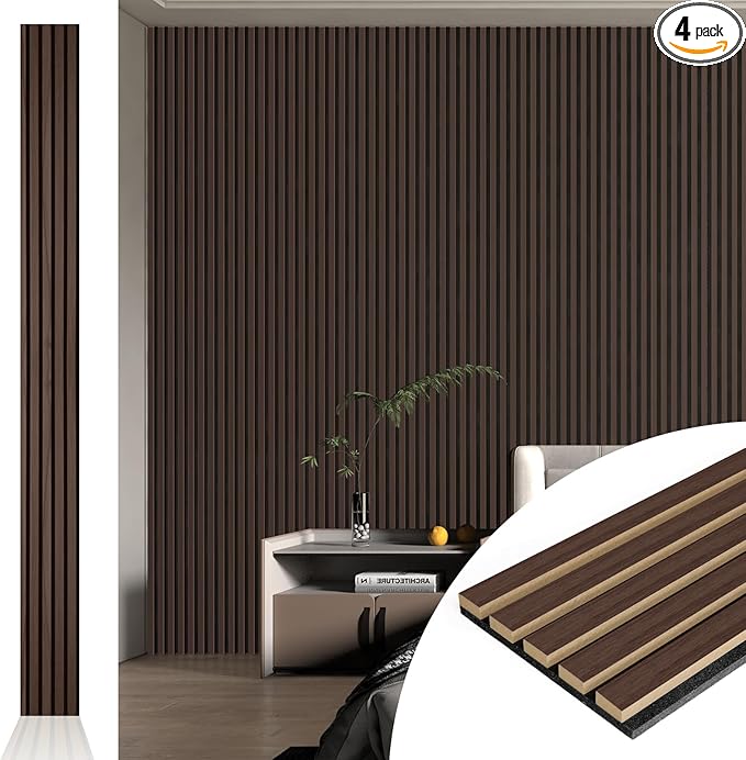 Art3d 4pcs-107 x 8in Slat Acoustic Panel by Art3d