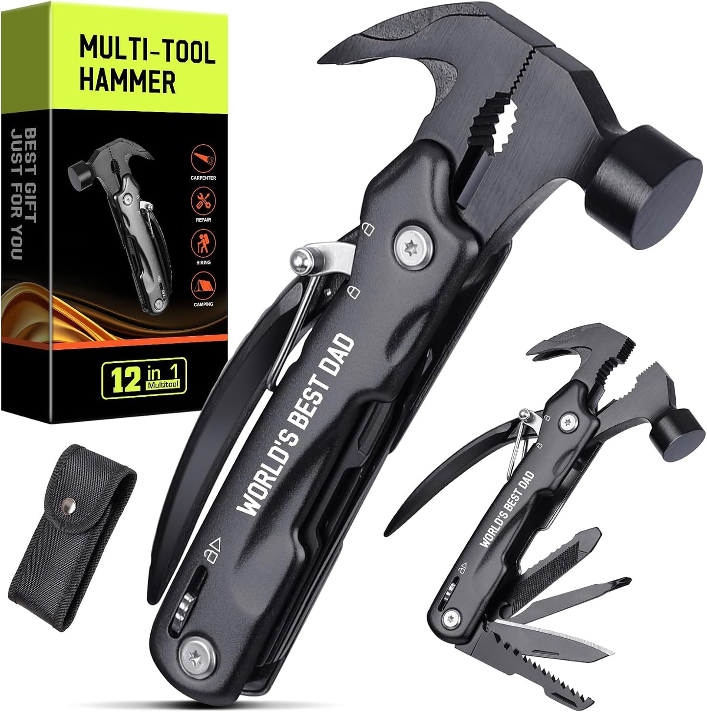 Fathers Day Dad Gifts from Daughter Wife - Gift for Dad, Dads Gift for Fathers Day - Birthday Gift, Christmas Presents for Father, Husband Stepdad, Men - Multitool Hammer from Daughter Son