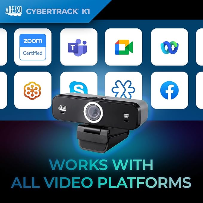 Adesso CyberTrack K1 1080P Full HD Fixed Focus USB Webcam - Image 7