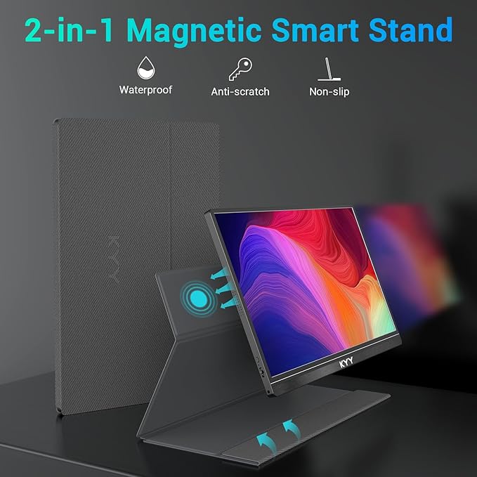 KYY Portable Monitor 15.6'' FHD 1080P USB C HDMI Gaming Monitor Ultra-Slim IPS - Image 8