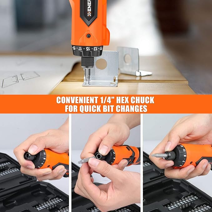 ENERTWIST Cordless Screwdriver, 8V Max 10Nm Electric Screwdriver Rechargeable - Image 4