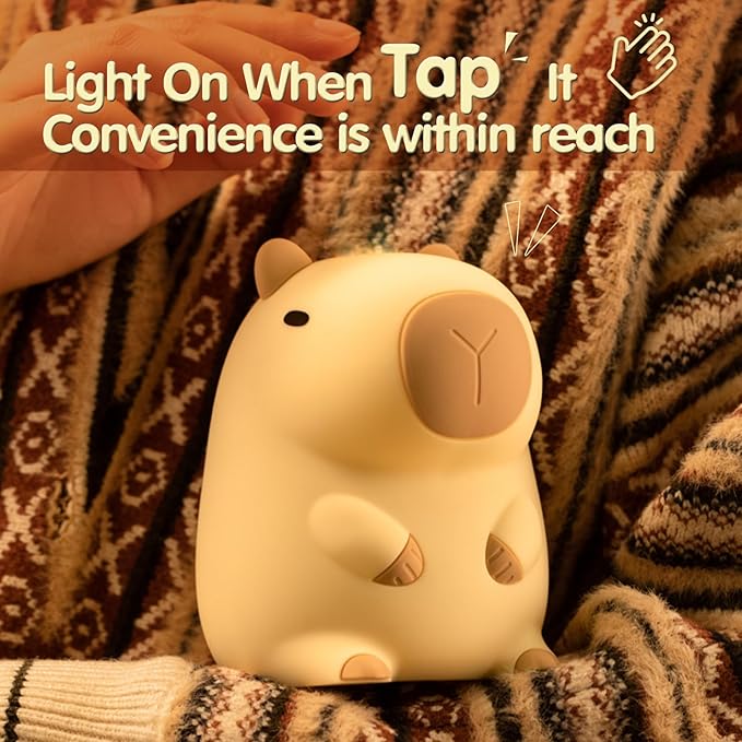 ATSUI Cute Capybara Night Light, LED Squishy Novelty Animal Lamp, Food Grade - Image 2