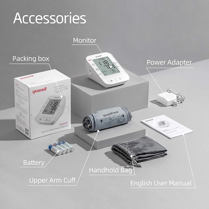 yuwell Blood Pressure Monitor, Large Upper Arm Blood Pressure Cuff, Digital - Image 6