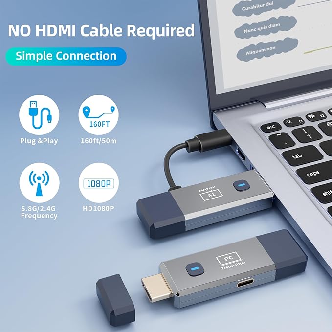 Wireless HDMI Transmitter and Receiver 328ft/100m Extender 4K Decode Input - Image 2