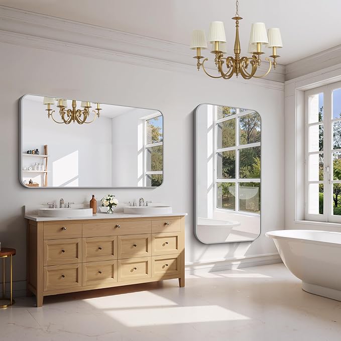 FORBATH 30x55 Inch Silver Bathroom Mirror - Image 5