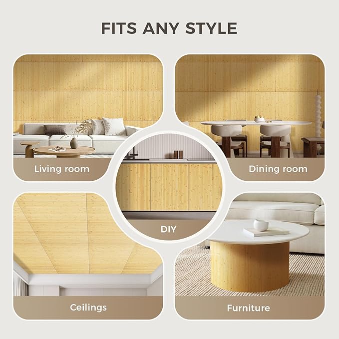 OUZUGIE 1 Pack 96x24 Inch Natural Bamboo Wall Panel – Natural Pole Wrap Paneling - Image 4