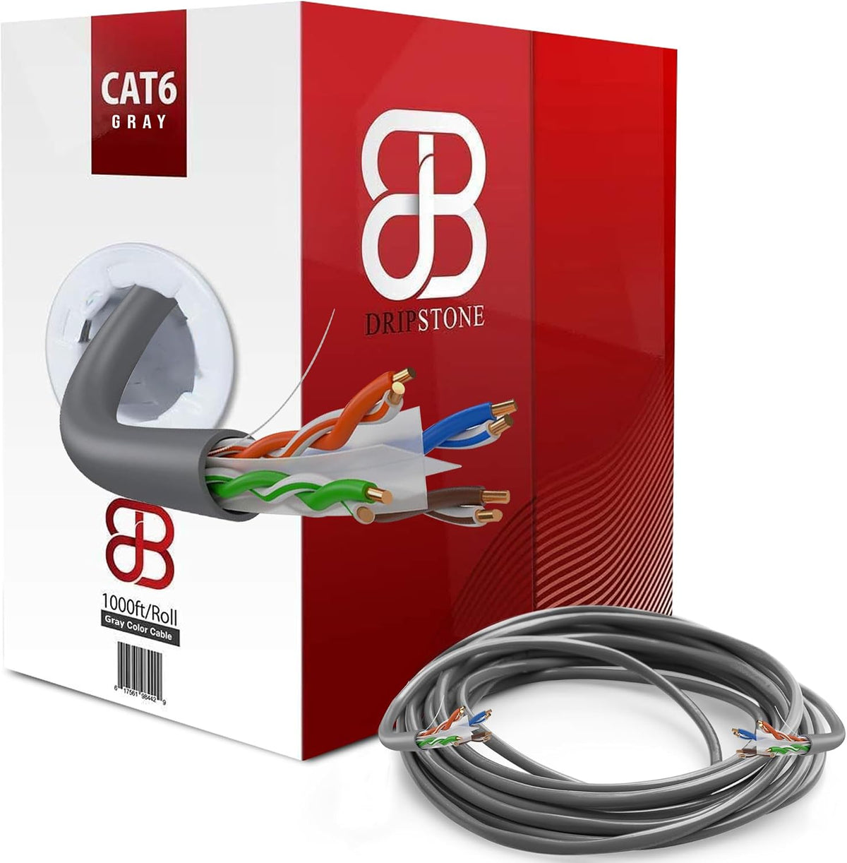 Dripstone CAT6 Ethernet Cable 1000ft Bulk Network LAN Wire 23AWG Solid UTP