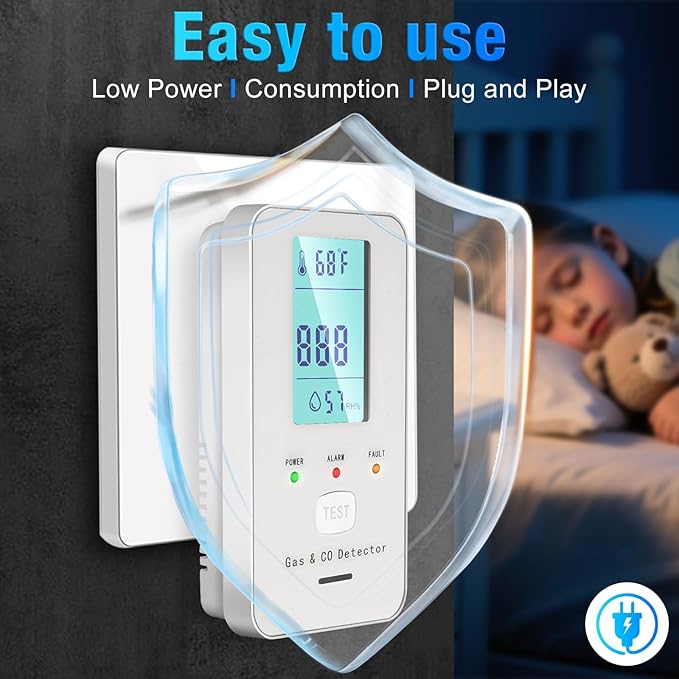 4in1 Combustible Natural Gas & Carbon Monoxide Detector, CO Leak Detector Home - Image 3