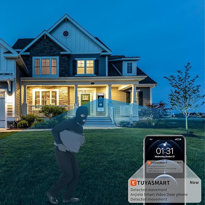 Video Doorbell Intercom System, 7 Inches Touch Screen Video Doorbell Door Phone - Image 4