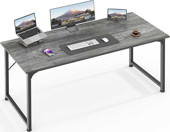 Huuger Computer Desk, 55 Inch Home Office Desk, Gaming Writing Work from Home by Huuger