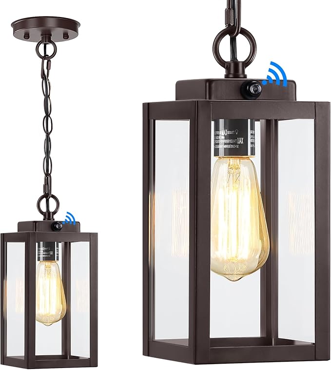 11'' Dusk to Dawn Outdoor Pendant Light, Modern Outside Chandelier Outdoor by MYHXQ