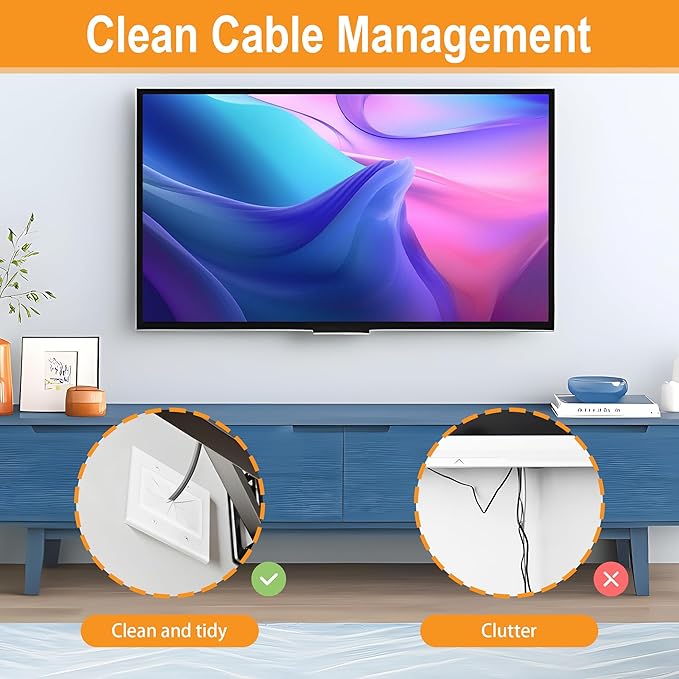 Kebulldola 2 Gang Wall Plate White 2 Pack, Silicone Cable Pass Through Wall - Image 3