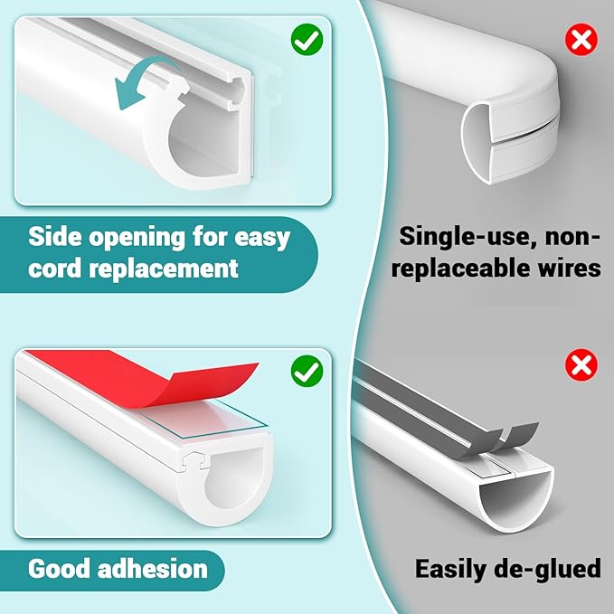 157 Inch Self-Adhesive TV Cable Hider, Home Audio Flexible Wire Cord Management - Image 4