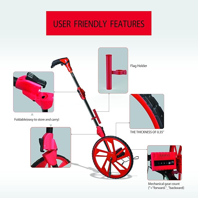 XIJIXI Distance Measuring Wheel in feet, Measure Wheel, Collapsible Rolling - Image 2