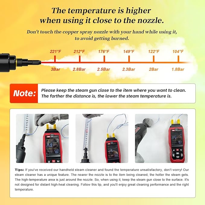 Steam Cleaner, 15s Heat-Up, 1.6L Tank, 3-Level Adjustable Handle, 2500W Steamer - Image 5