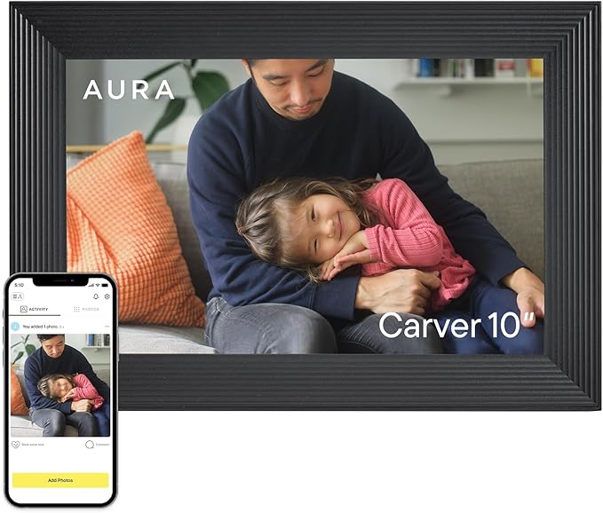Aura Carver HD WiFi Digital Picture Frame, Add Photos by Aura