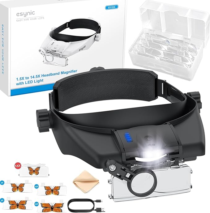 eSynic Type-C Rechargeable Magnifying Glasses Headset-Up to 13X Magnification-5 by eSynic