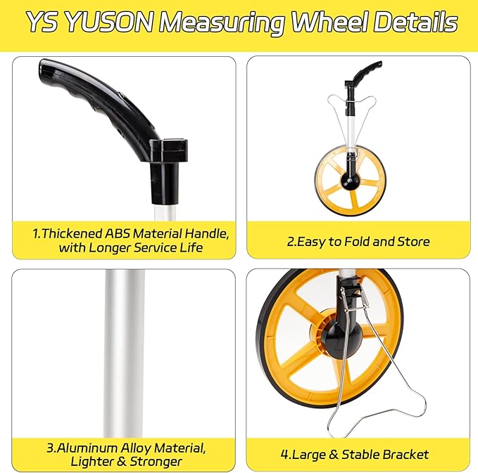 YS YUSON 12 Inch Measuring Wheel in Feet Advanced LED Backlight Display Rolling - Image 4