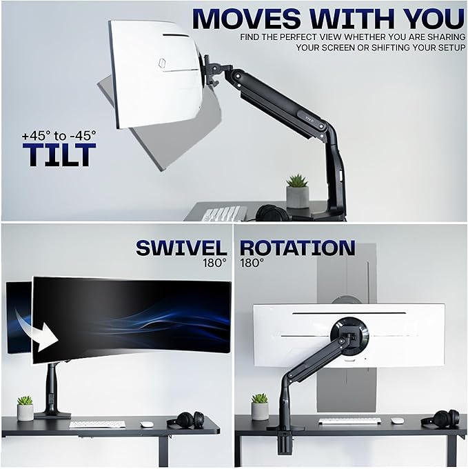 VIVO Aluminum Ultrawide Monitor Stand, Fits up to 49 inch Computer Screens - Image 7