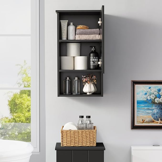 Bathroom Wall Cabinet with Single Door, Soft-Close Hinges, 15x27 inch Wooden - Image 7