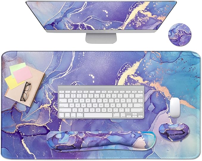 4-in-1 Large Mouse Pad, Keyboard Wrist Rest Pad & Wrist Support Mousepad Set by WBWEIRDBEAST