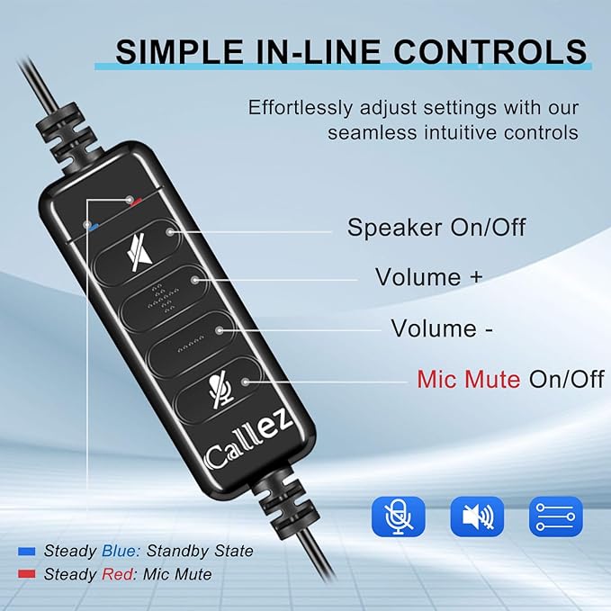 Callez Wired USB Headset, Computer Headset - Image 4