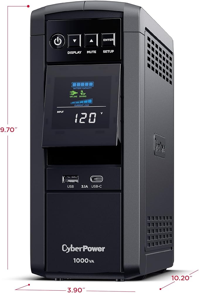 CyberPower CP1000PFCLCD PFC Sinewave UPS Battery Backup and Surge Protector - Image 6