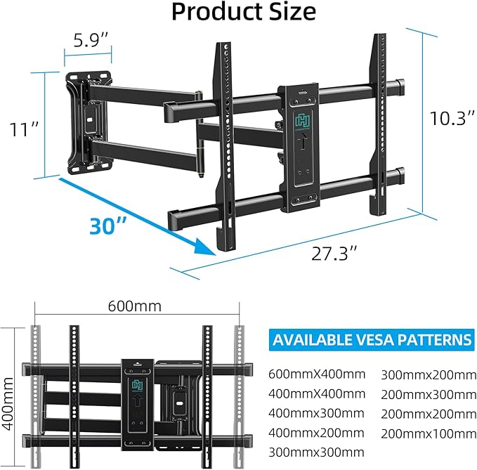 HCMOUNTING Pre-Assembled Corner TV Wall Mount - Image 8