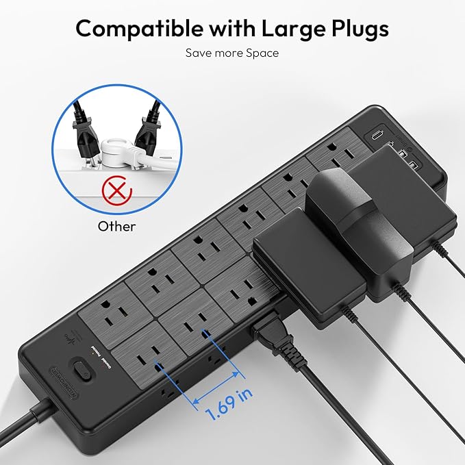 24 Widely Outlets Extension Cord 25 Ft NTONPOWER Long Extension Cord Surge - Image 5