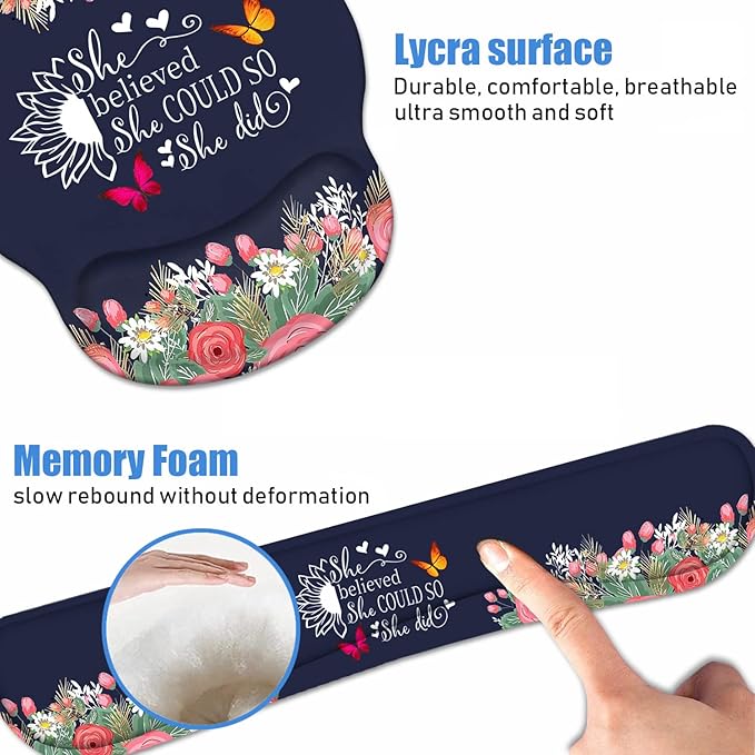 Keyboard Wrist Rest + Mouse Pad Wrist Support Set - Image 5