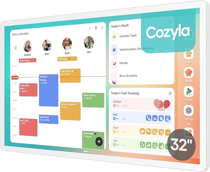 Cozyla Digital Calendar+ 2: 32 inch Wall Planner Touch Screen Chore Chart by Cozyla
