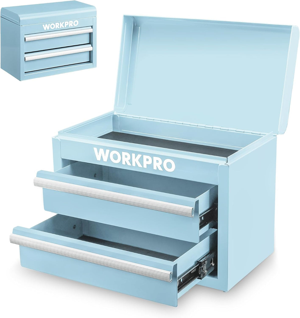 workpro metal mini tool box with 2 drawers, main product view